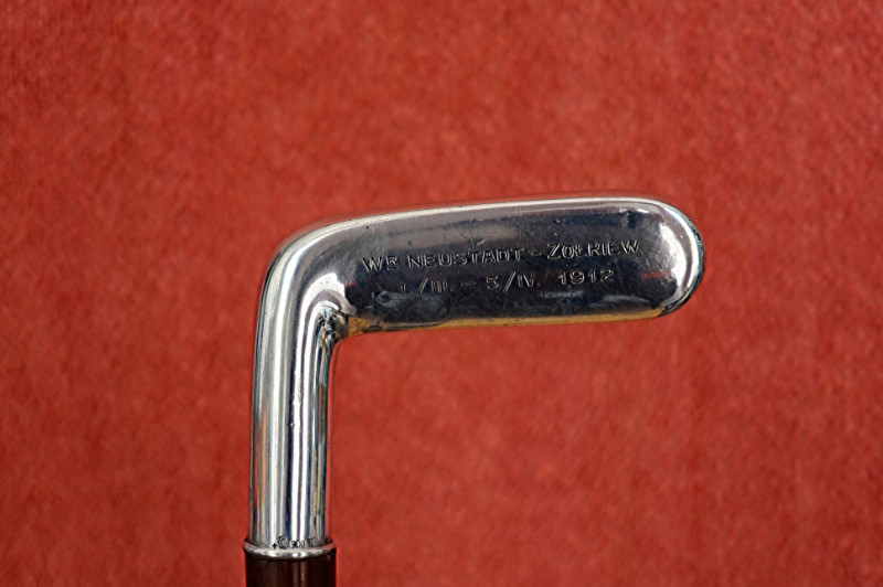 Golf Club Sport Trophy, Silver System Walkingstick. Austria, 1912