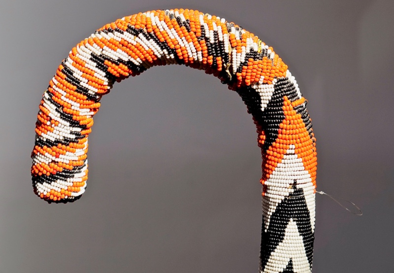 Vibrant African-beadwork Art Deco Cane, Maasai tribe? ca 1930