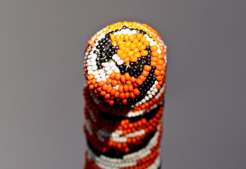 Vibrant African-beadwork Art Deco Cane, Maasai tribe? ca 1930