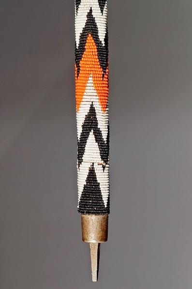 Vibrant African-beadwork Art Deco Cane, Maasai tribe? ca 1930