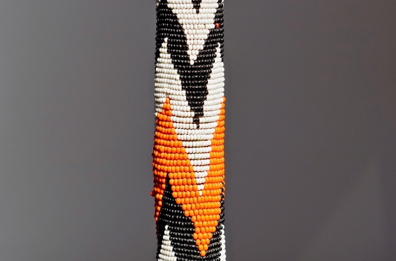 Vibrant African-beadwork Art Deco Cane, Maasai tribe? ca 1930