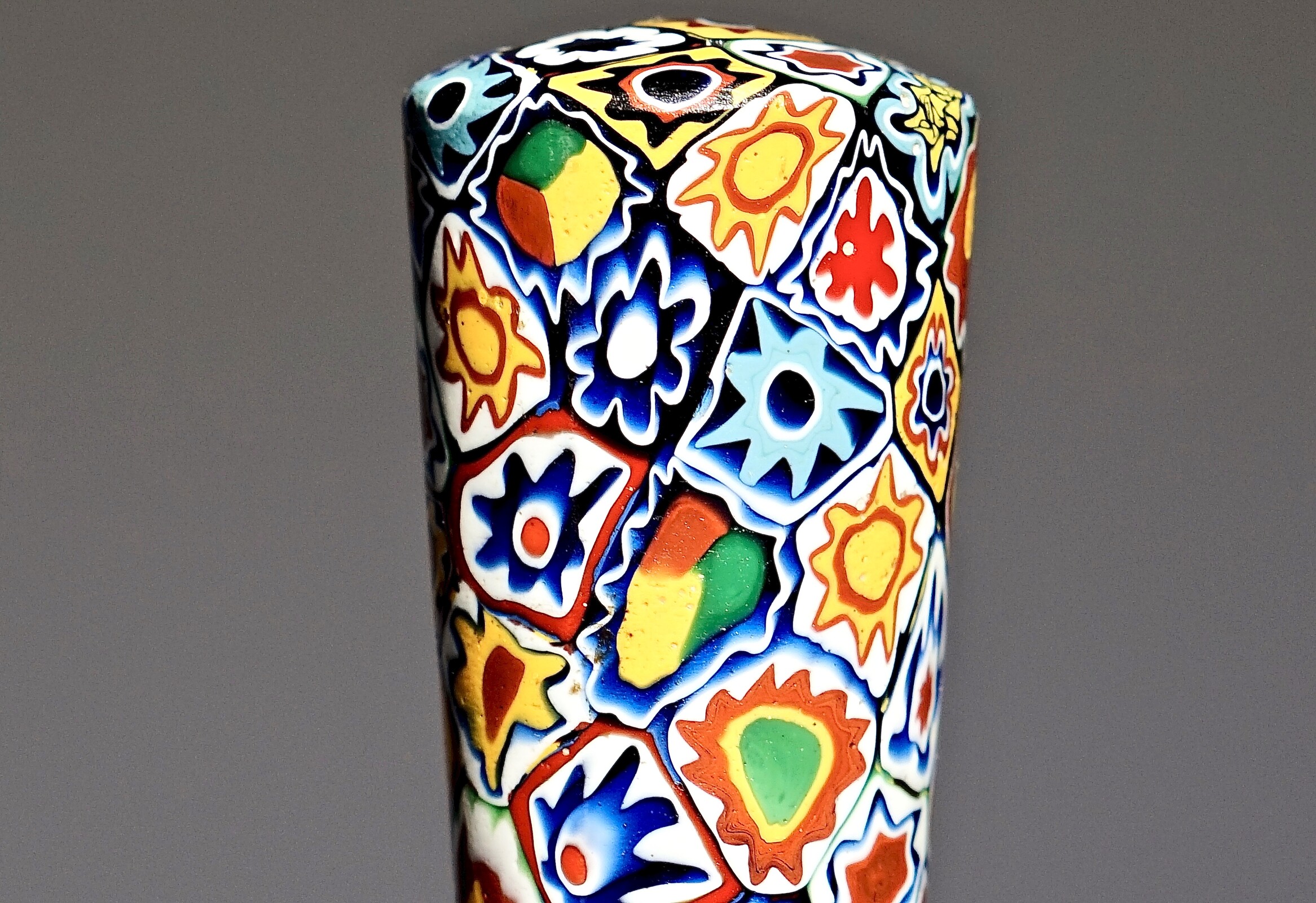 A rarely encountered coloured Millefiori Murano Glass Walking Cane, Italy ca. 1900