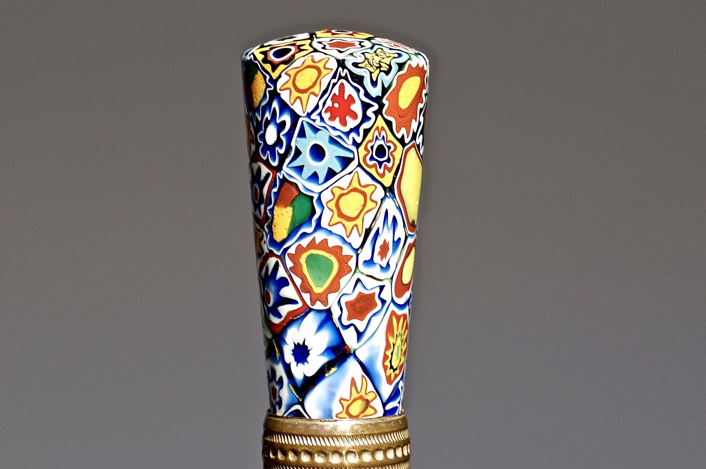 A rarely encountered coloured Millefiori Murano Glass Walking Cane, Italy ca. 1900
