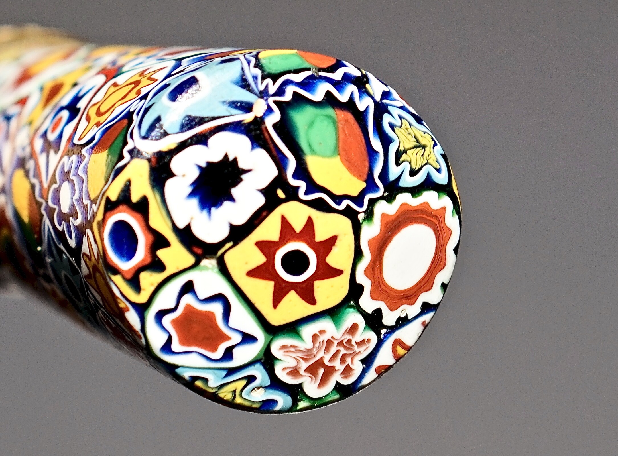 A rarely encountered coloured Millefiori Murano Glass Walking Cane, Italy ca. 1900