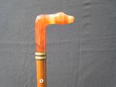 Agate Dog Walking Cane. France, circa 1880
