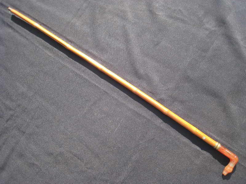 Agate Dog Walking Cane. France, circa 1880