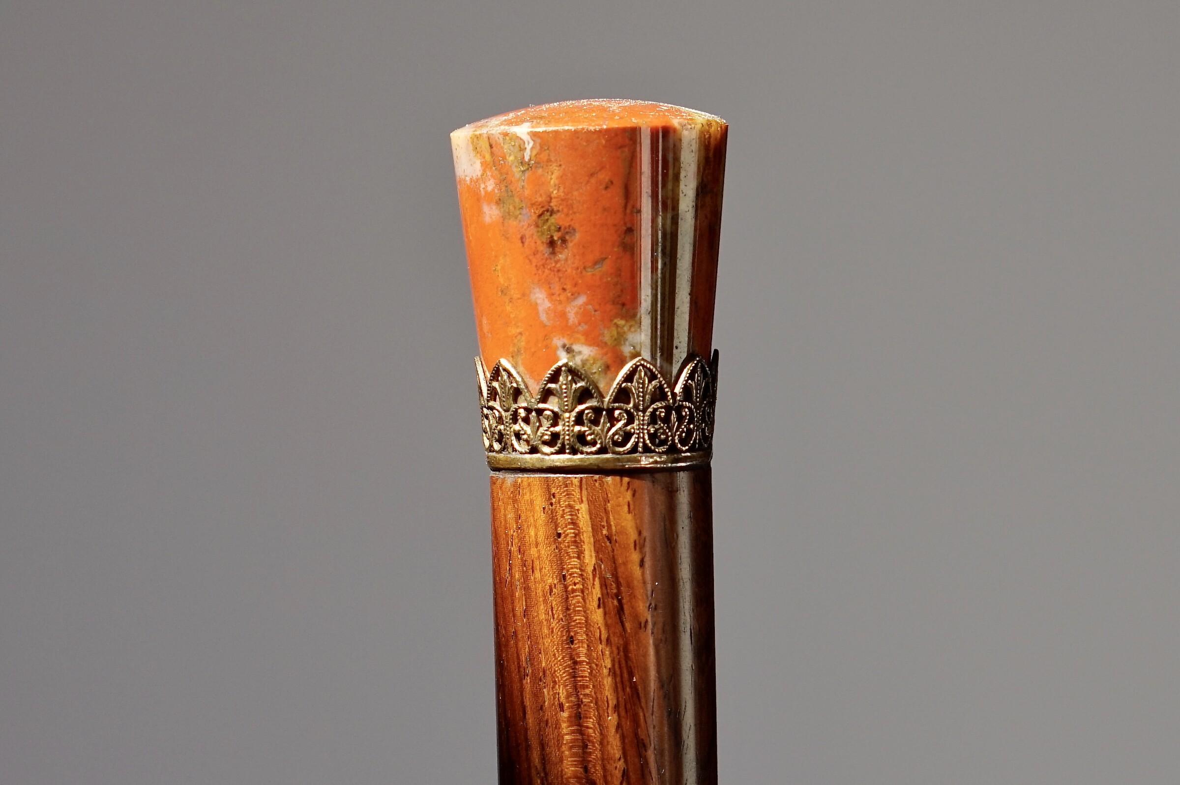 Classic hard-stone Art Nouveau Walking stick. France, ca. 1900