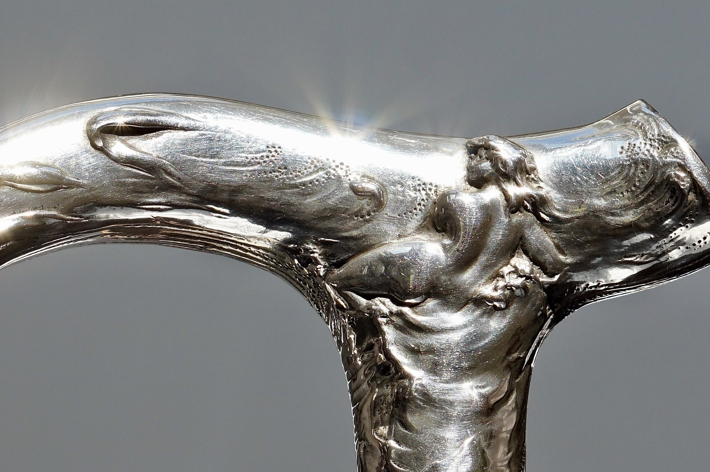 Maiden and Flowers, Art Nouveau Walking stick. Germany, ca. 1900