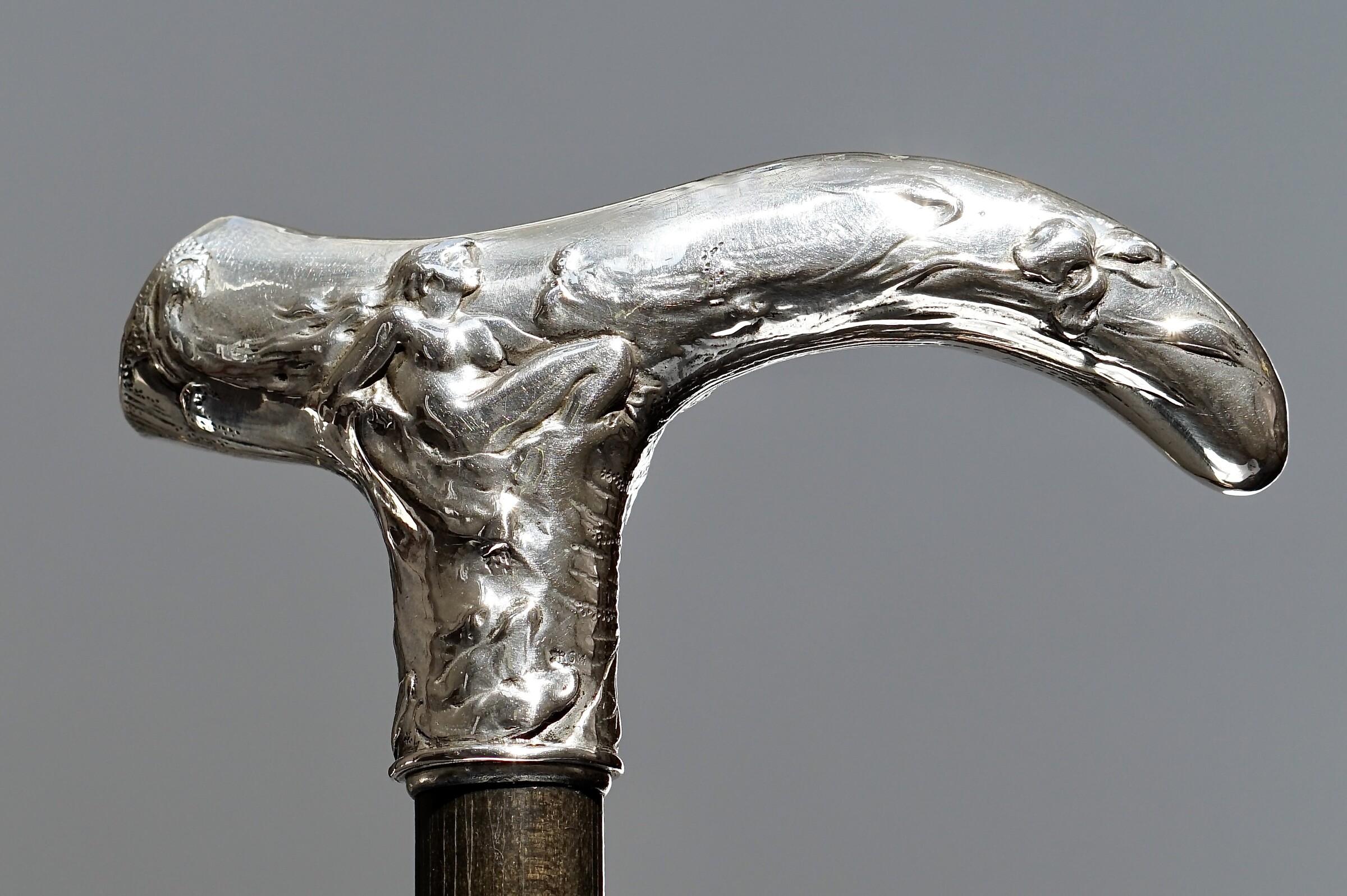Maiden and Flowers, Art Nouveau Walking stick. Germany, ca. 1900