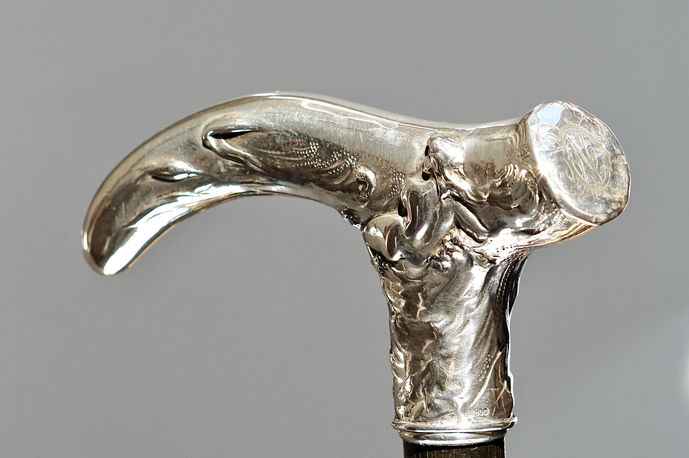 Maiden and Flowers, Art Nouveau Walking stick. Germany, ca. 1900