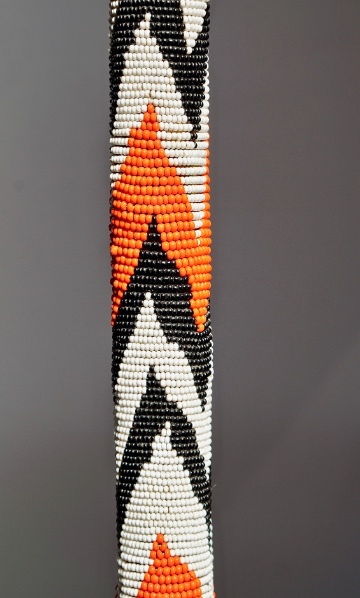 Vibrant African-beadwork Art Deco Cane, Maasai tribe? ca 1930